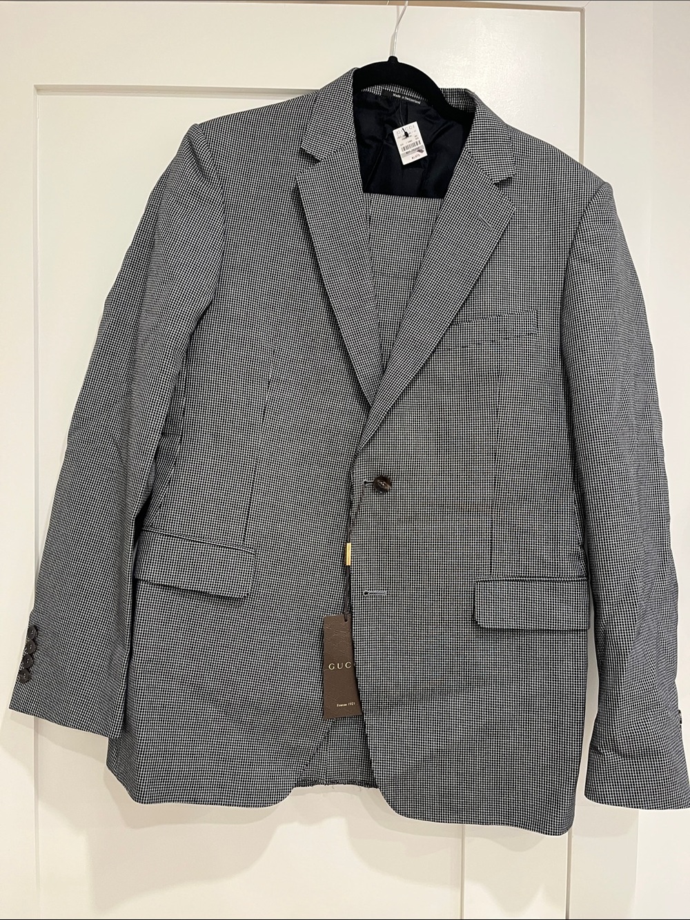 Gucci Men’s Black & White Micro-Check Sport Coat